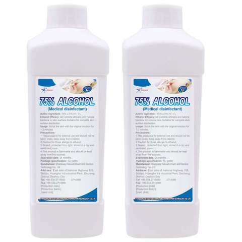 High quality medical grade 75% alcohol  ethanol are used  the surface of viral objects to disinfect